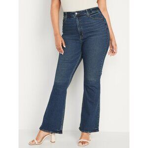 Old Navy Jeans Flare Higher High Rise Blue Denim Cotton Blend NWT